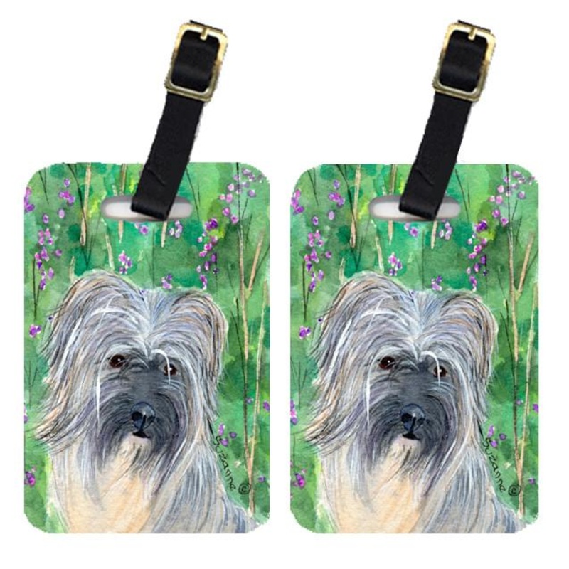 Berger des Pyrenese Luggage Tags  Set of 2 Durable Bag Tags with Straps