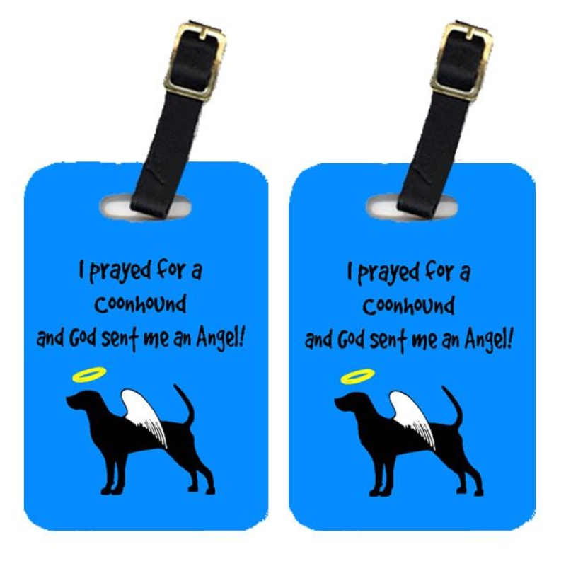 Coonhound Luggage Tags  Set of 2 Durable Bag Tags with Straps