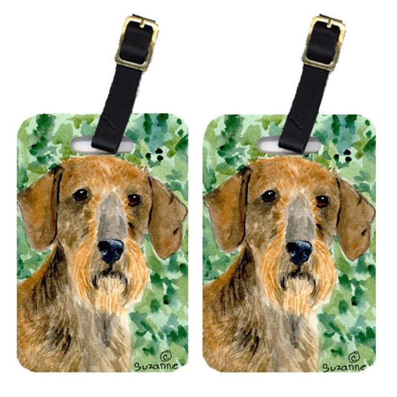 Dachshund Luggage Tags  Set of 2 Durable Bag Tags with Straps