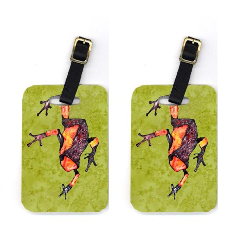 Frog Luggage Tags  Set of 2 Durable Bag Tags with Straps