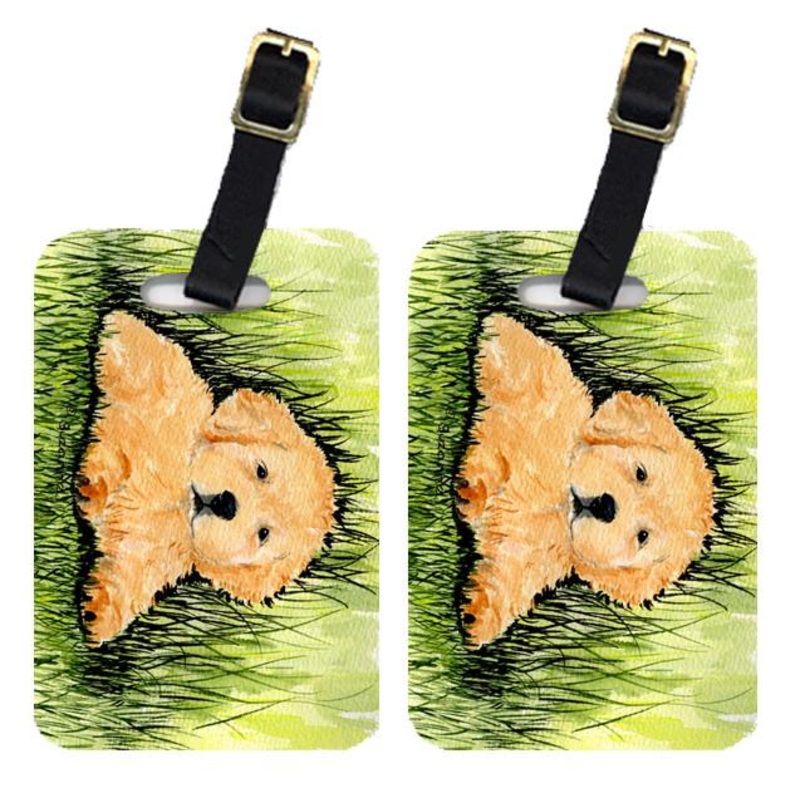 Golden Retriever Luggage Tags  Set of 2 Durable Bag Tags with Straps