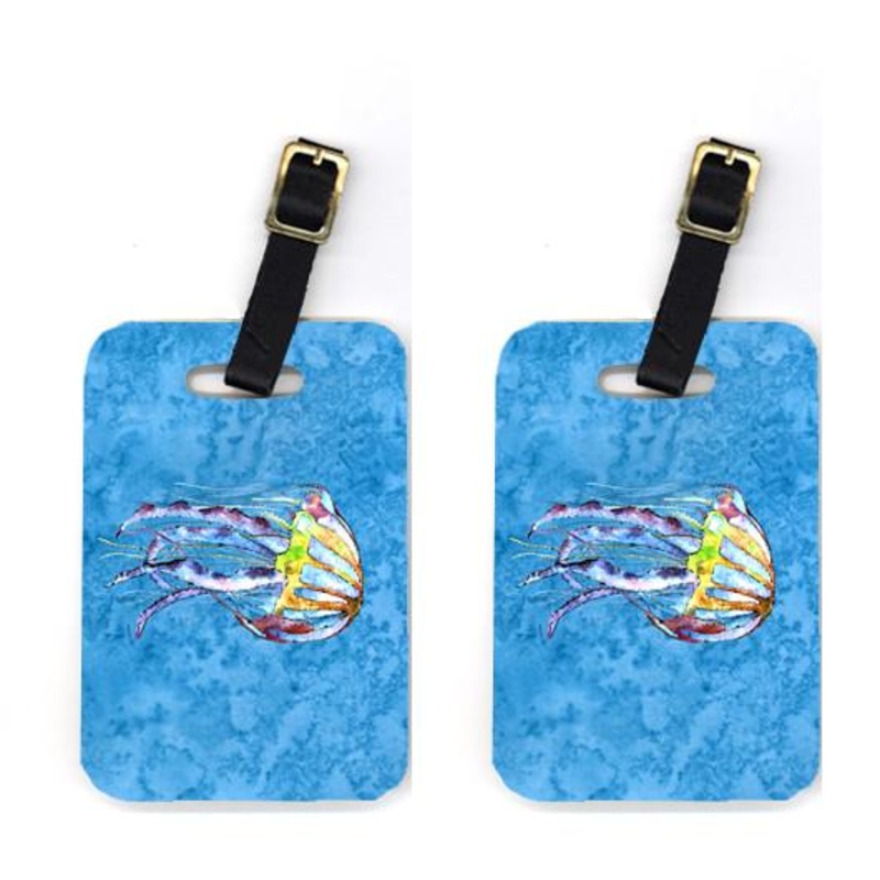 Jellyfish Luggage Tags  Set of 2 Durable Bag Tags with Straps