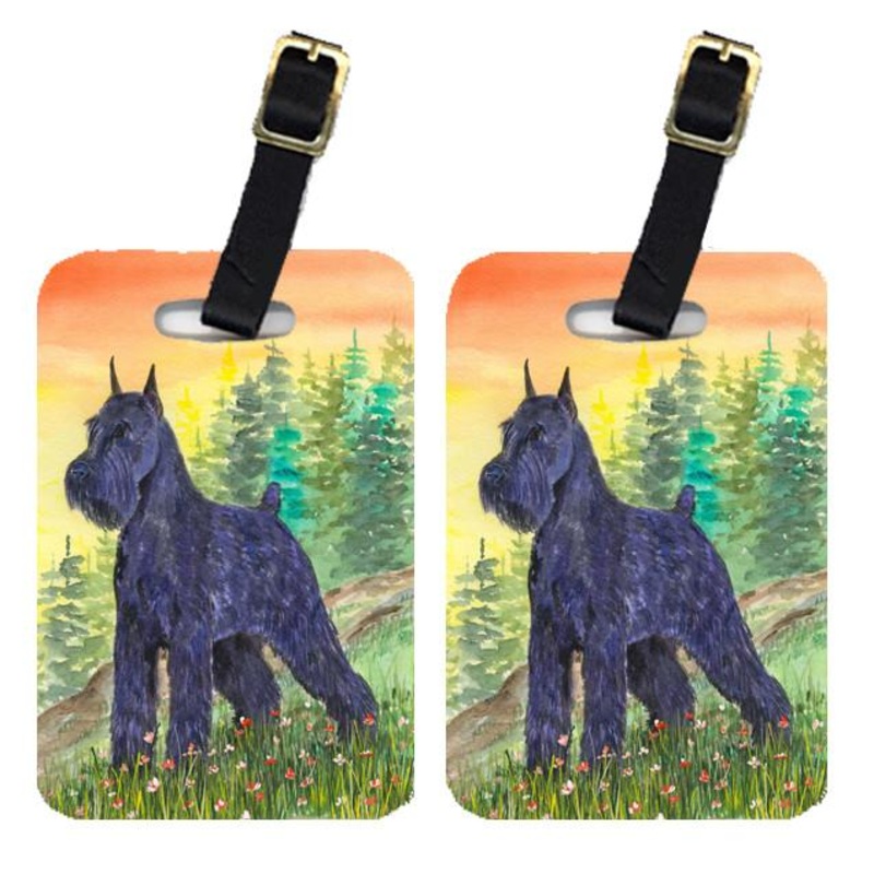 Schnauzer Luggage Tags  Set of 2 Durable Bag Tags with Straps