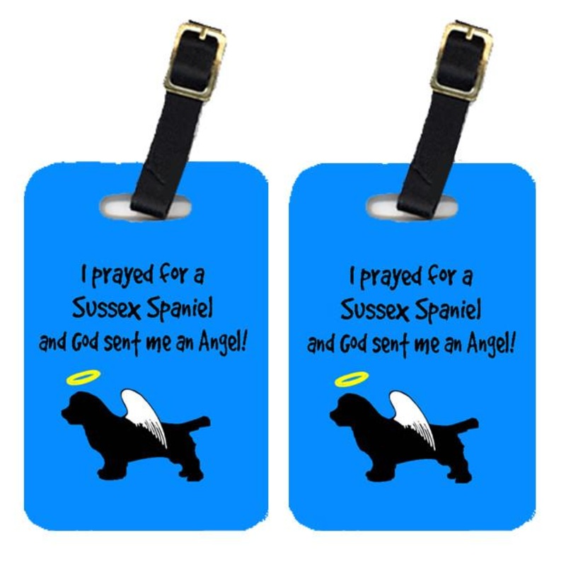 Sussex Spaniel Luggage Tags  Set of 2 Durable Bag Tags with Straps