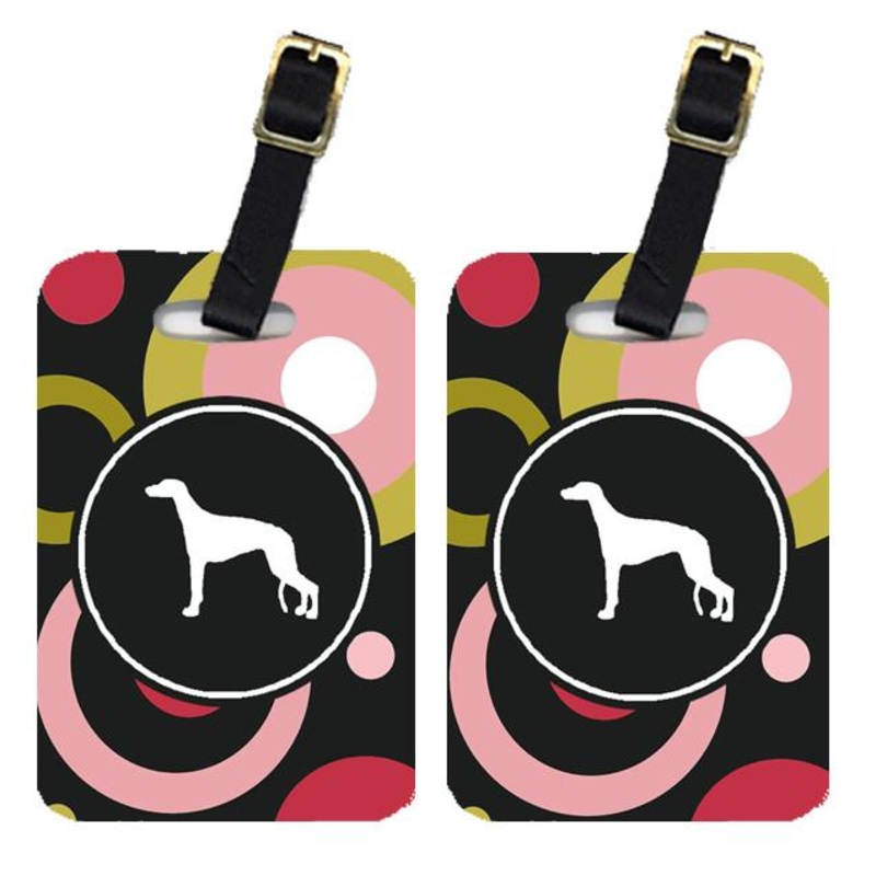 Greyhound Luggage Tags  Set of 2 Durable Bag Tags with Straps