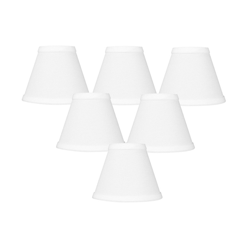 6"W x 5"H Set of 6 Chandelier White Linen Clip-On Lampshade