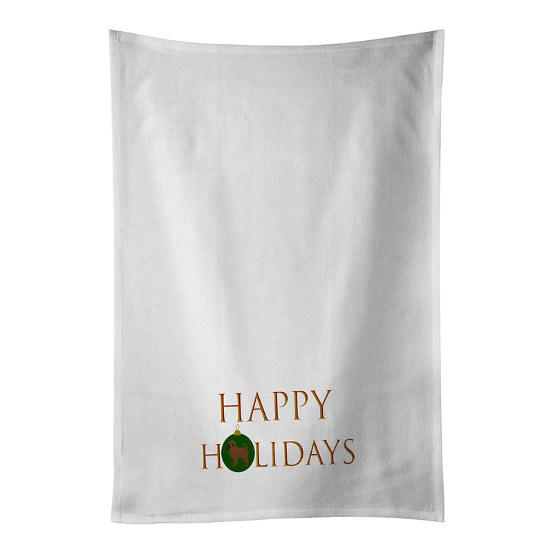 Affenpinscher #1 Happy Holidays White Kitchen Towel Set of 2