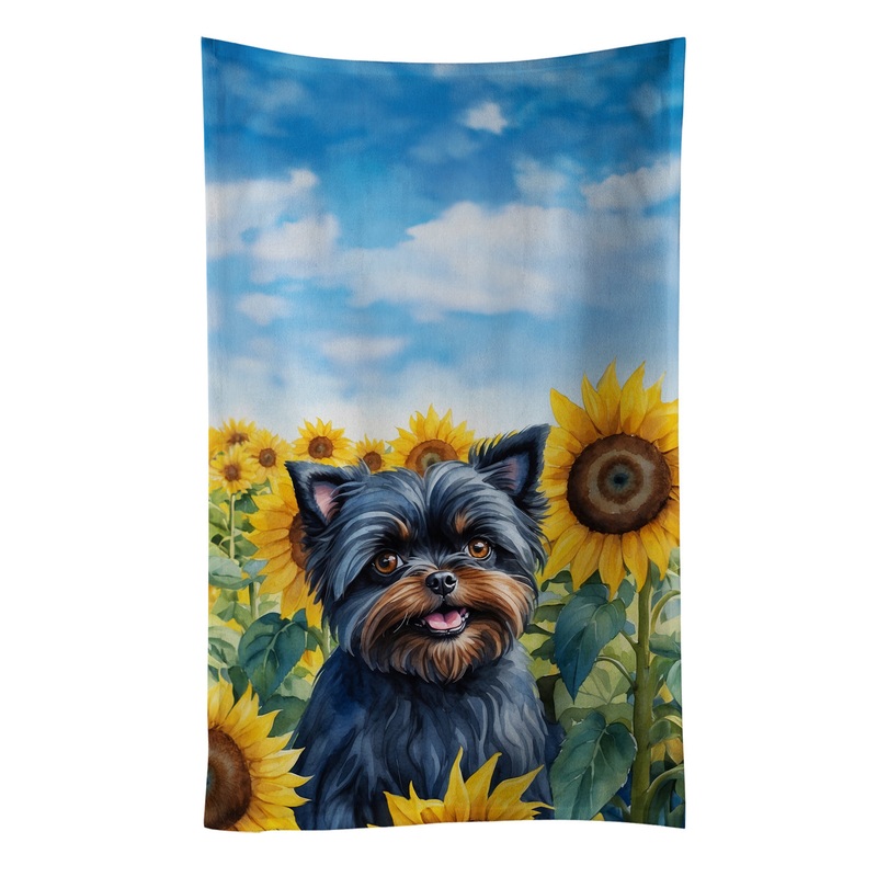 Affenpinscher in Sunflowers Kitchen Towel
