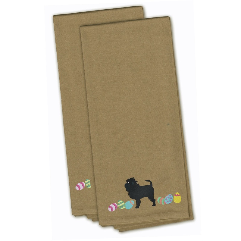 Affenpinscher Easter Embroidered Kitchen Towels, Set of 2 - Decorative Dish Towels, Kitchen Linens CK1591TNTWE