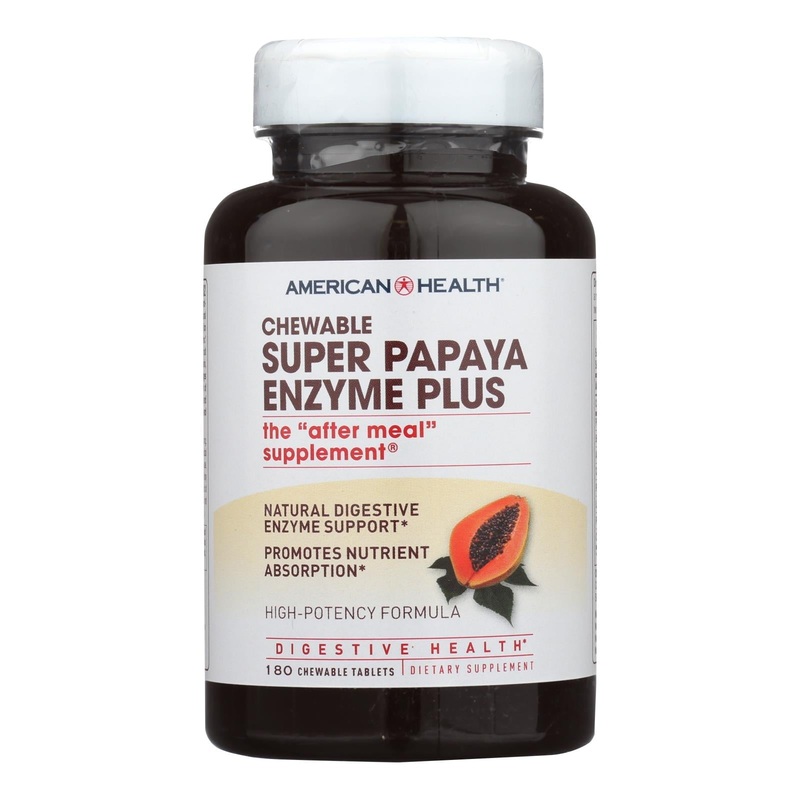 American Health Super Papaya Enzyme Plus Chewable - 180 Tablets