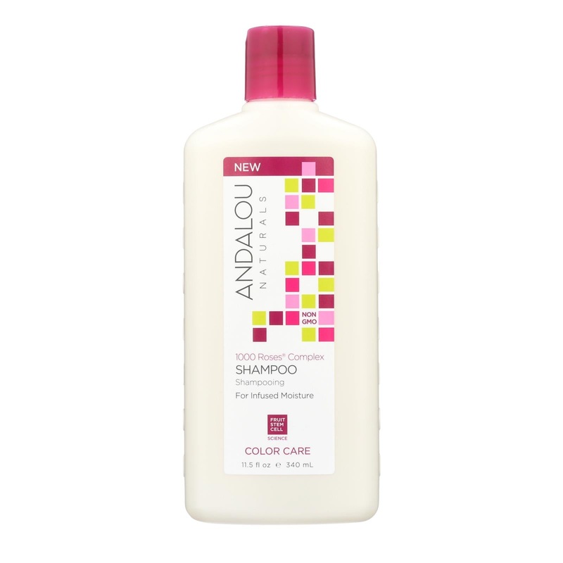 Andalou Naturals Color Care Shampoo with 11.5 Fl Oz 1000 Roses Complex