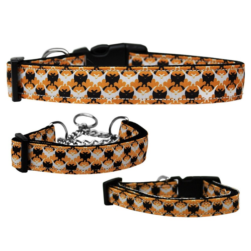 Halloween Pet Dog & Cat Nylon Collar or Leash, "Bat Argyle"