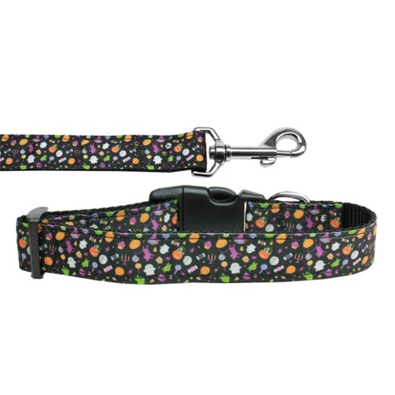 Halloween Pet Dog & Cat Nylon Collar or Leash, "Halloween Confetti"