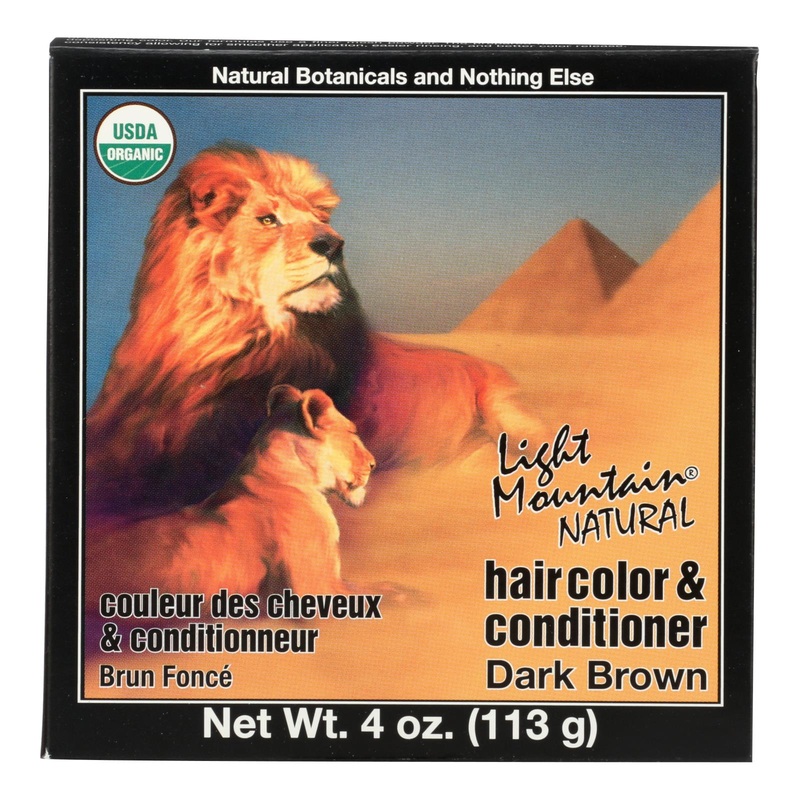 Light Mountain Organic Hair Color & Conditioner  Dark Brown (Pack of 4)