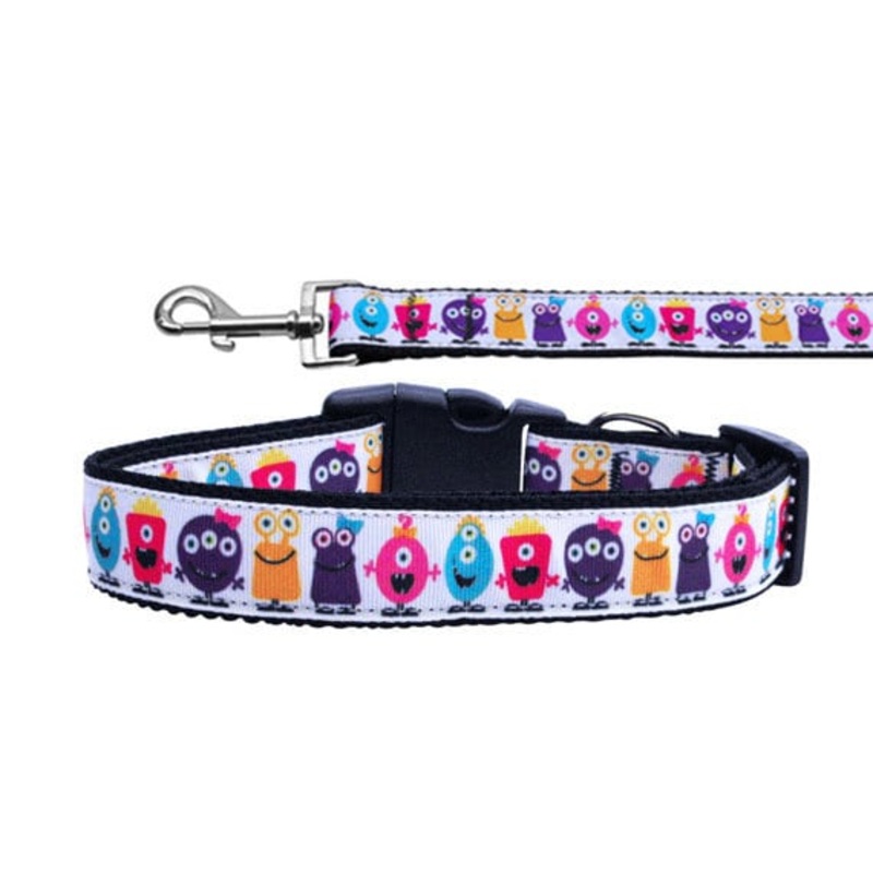 Pet Dog & Cat Nylon Collar or Leash, "Monsters"