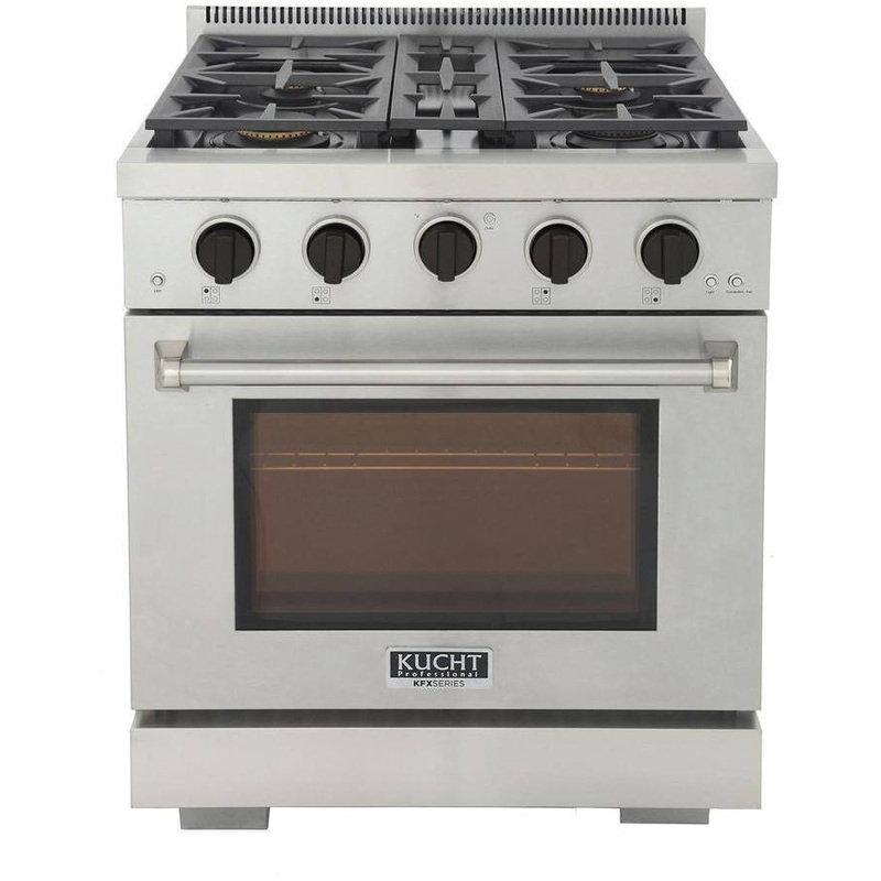 KUCHT 30 Inch Freestanding All Gas Range with Liquid Propane Gas, 4 Sealed Burners KFX300/LP-K