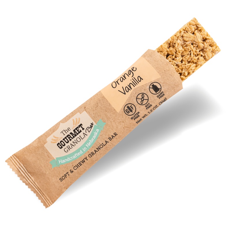 Orange Vanilla Granola Bar | Single Bar | Gluten, Dairy, & Soy Free | The Gourmet Granola