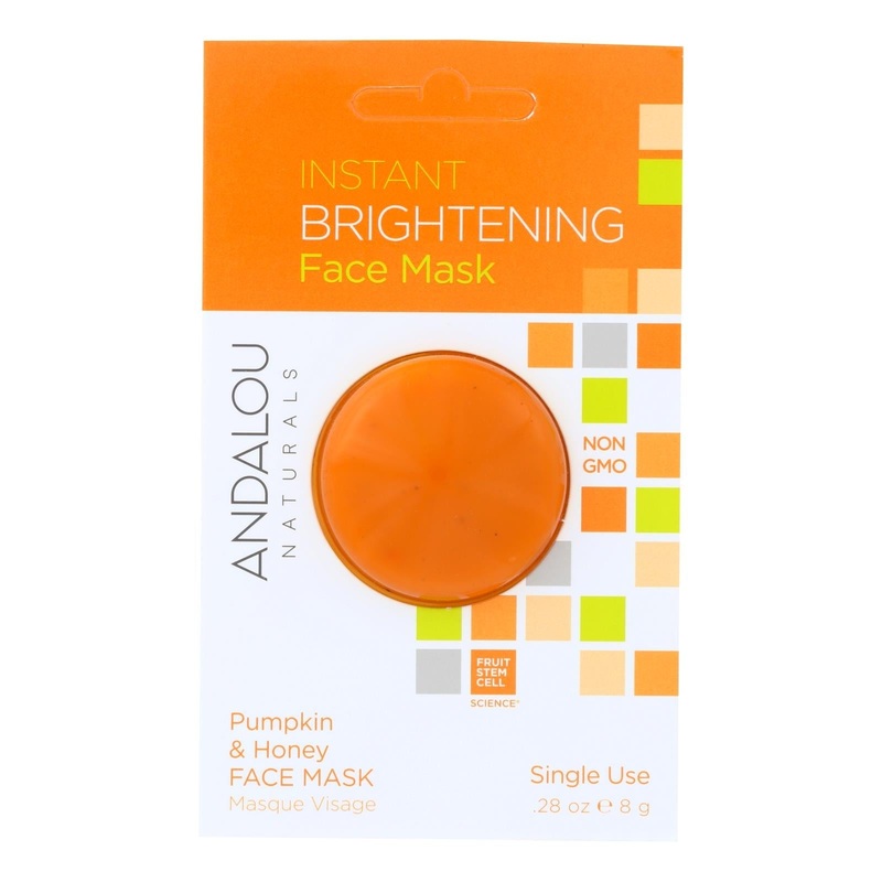 Andalou Naturals Instant Brightening Pumpkin & Honey Face Mask (Pack of 6 - 0.28 Oz Each)