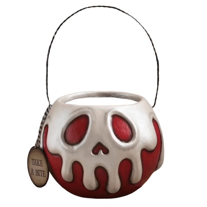 Large Red Apple with White Poison Bucket by Bethany Lowe Designs