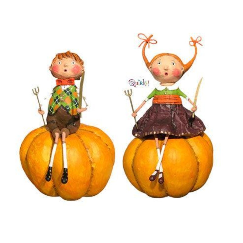 Peter & Prissy Pumpkin Eater Figurines Set of 2 by Lori Mitchell