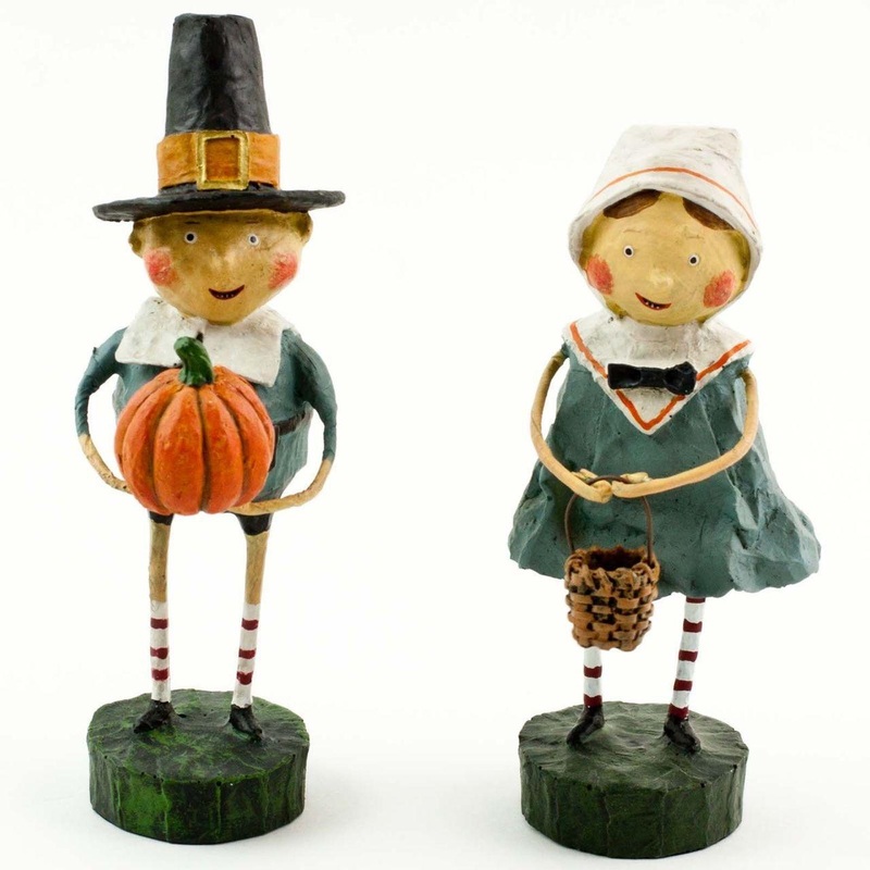 Tom & Goodie Thanksgiving Set of 2 Lori Mitchell Collectible Figurines