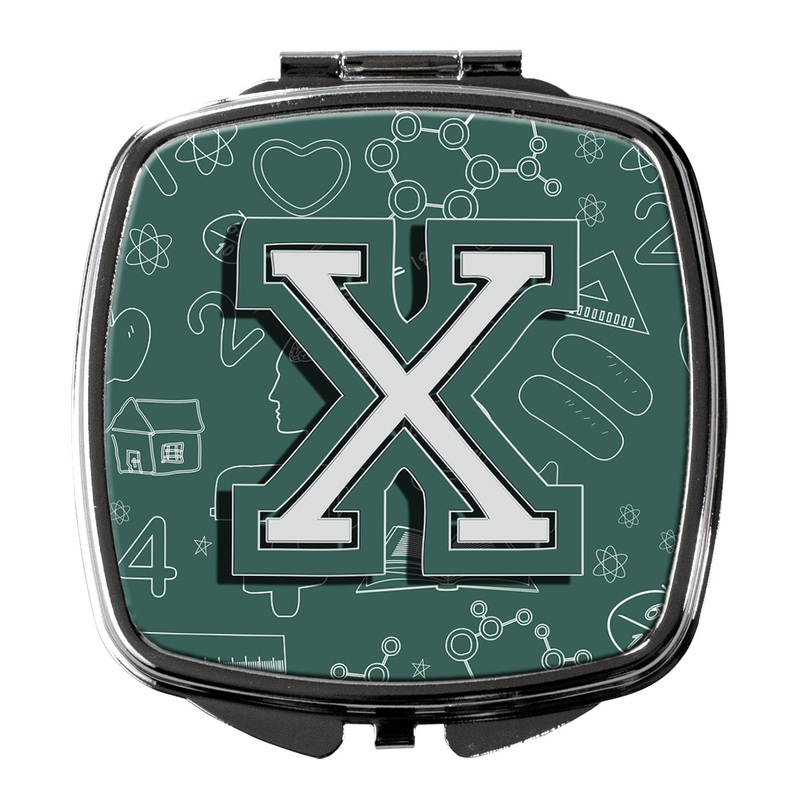 Letter X Back to School Initial Compact Mirror  Stylish Purse Mirror with Artistic Covers CJ2010-XSCM