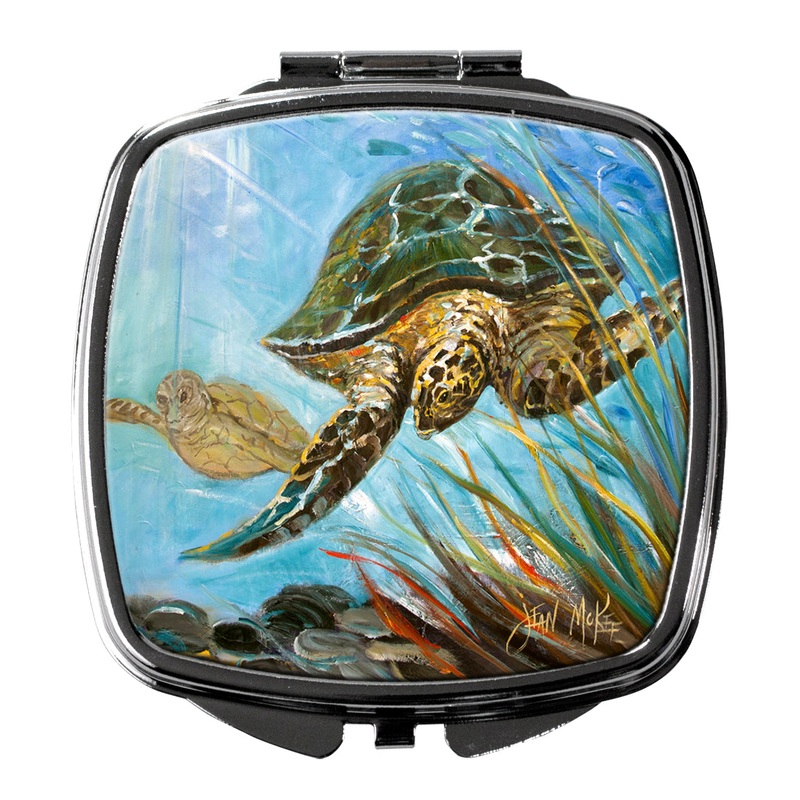 Loggerhead Sea Turtle Compact Mirror  Stylish Purse Mirror with Artistic Covers JMK1261SCM