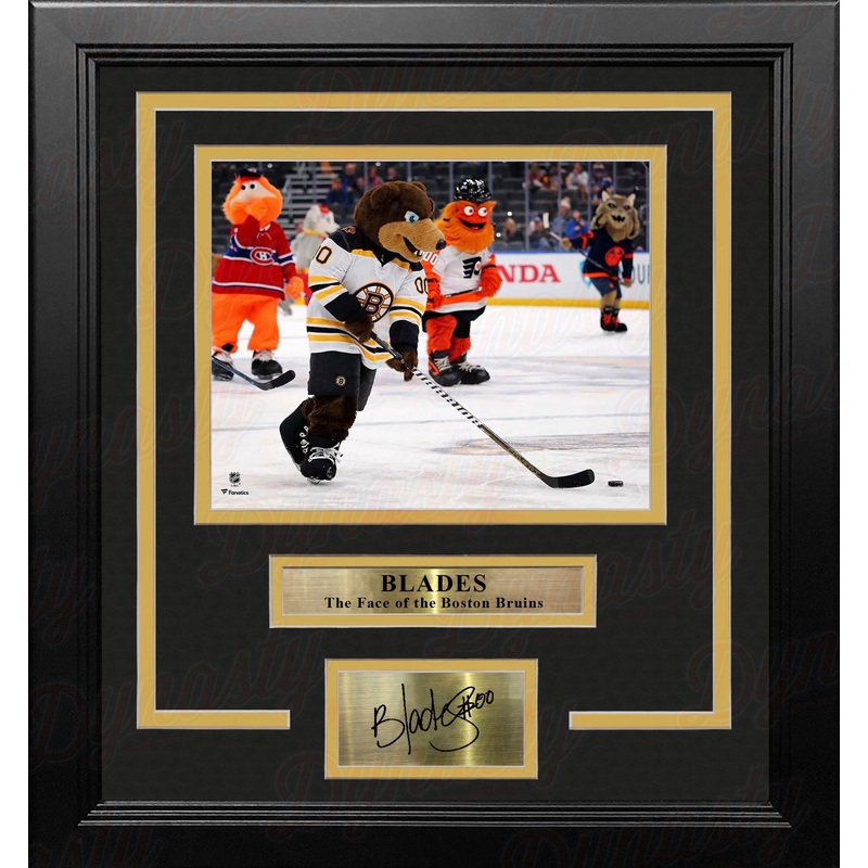 Blades Skating on the Ice Boston Bruins 8" x 10" Framed Mascot Photo with Engraved Autograph