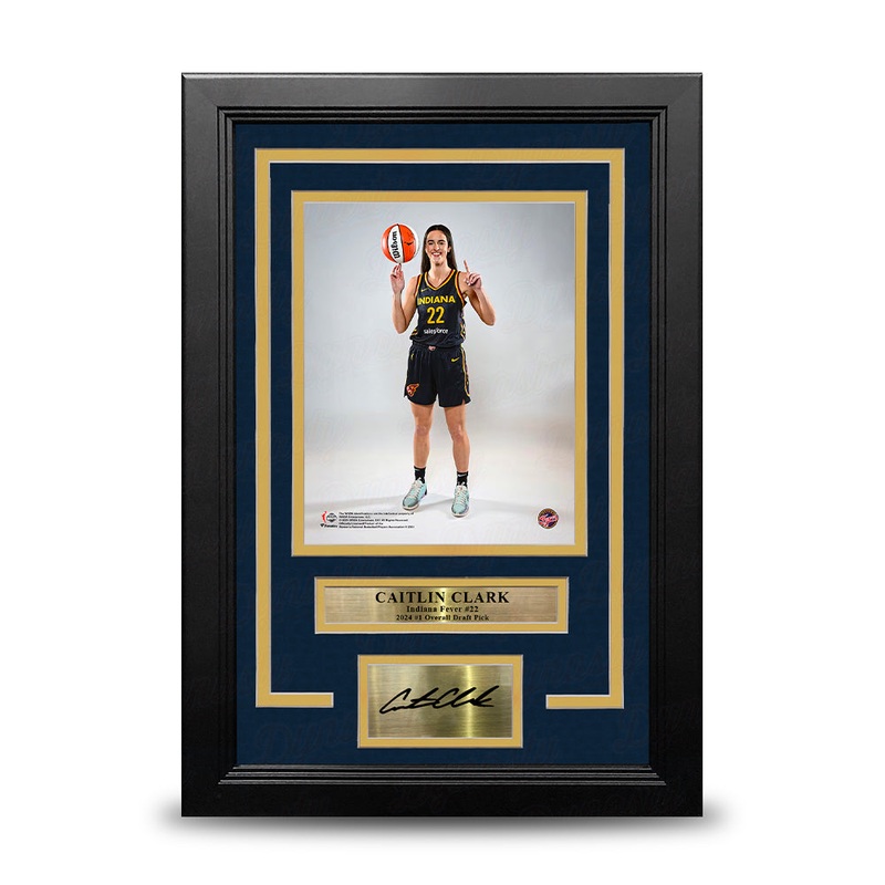 Caitlin Clark Number One Draft Pose Indiana Fever 8x10 Framed WNBA Photo with Engraved Autograph