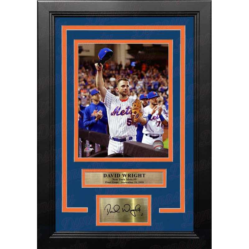 David Wright Final Game New York Mets 8" x 10" Framed Baseball Photo with Engraved Autograph