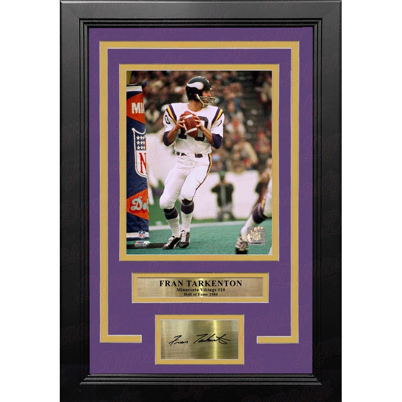 Fran Tarkenton in Action Minnesota Vikings 8" x 10" Framed Football Photo with Engraved Autograph
