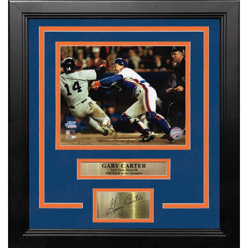 Gary Carter 1986 World Series New York Mets 8" x 10" Framed Baseball Photo with Engraved Autograph