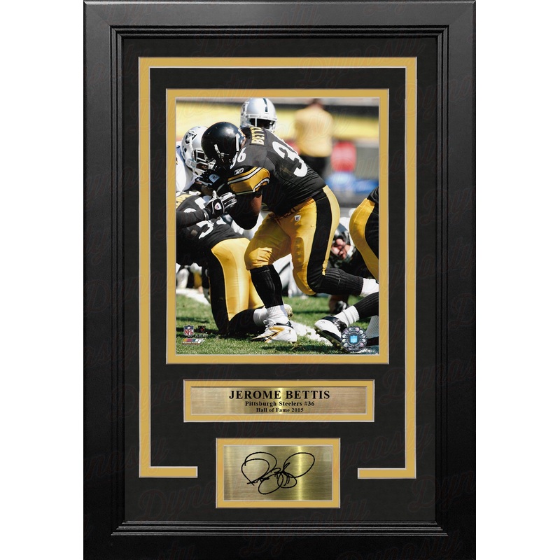 Jerome Bettis in Action Pittsburgh Steelers 8" x 10" Framed Football Photo with Engraved Autograph