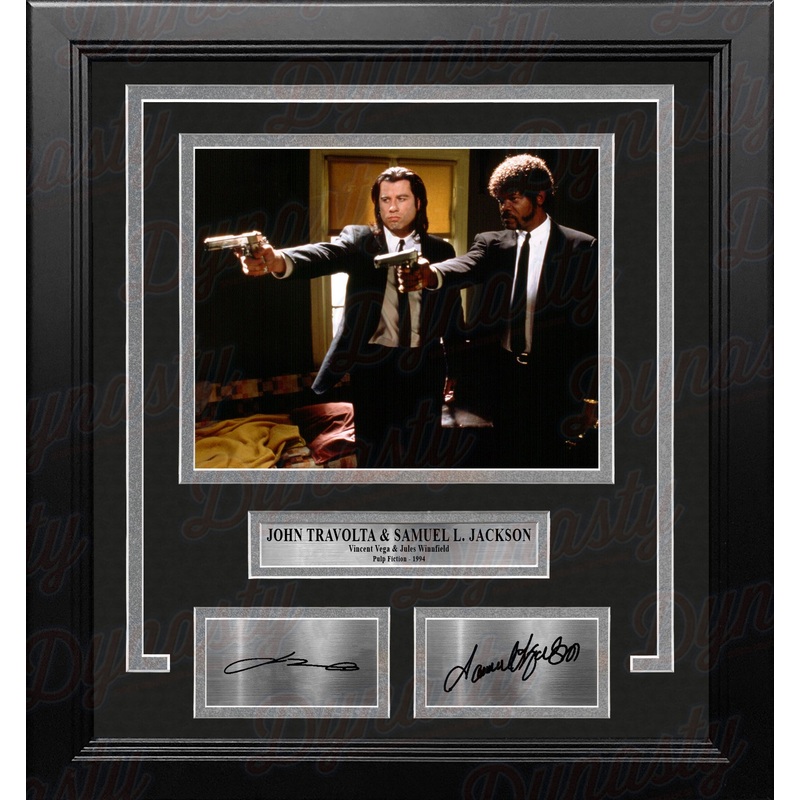 John Travolta & Samuel L. Jackson Pulp Fiction 8" x 10" Framed Photo with Engraved Autographs