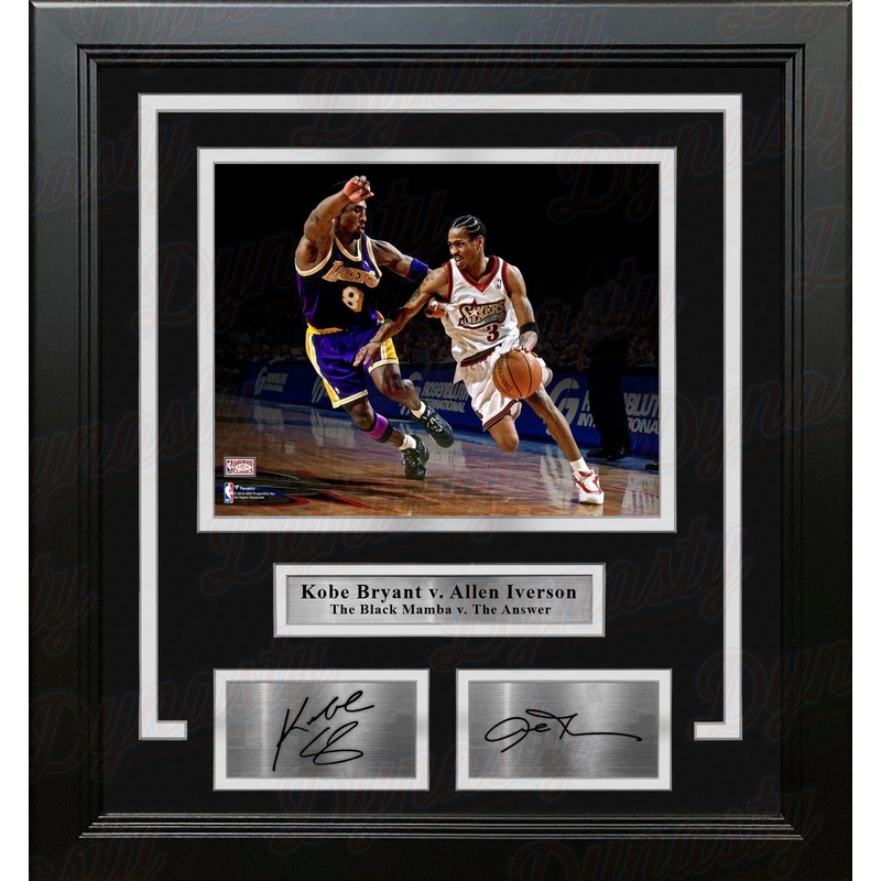 Kobe Bryant v. Allen Iverson 8" x 10" Framed Basketball Legends Photo with Engraved Autographs