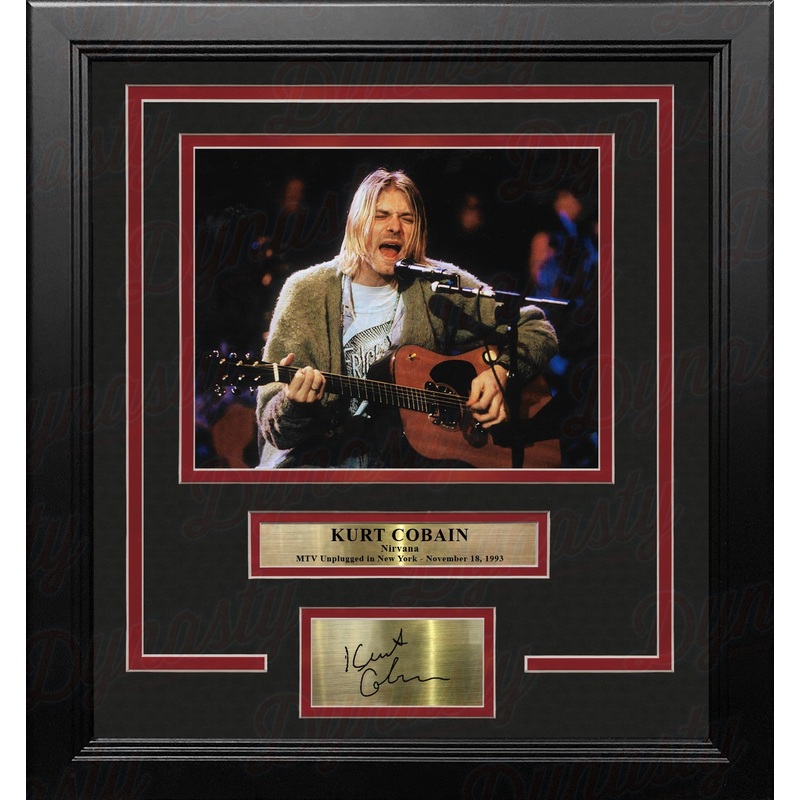 Kurt Cobain MTV Unplugged 8" x 10" Framed Photo with Engraved Autograph