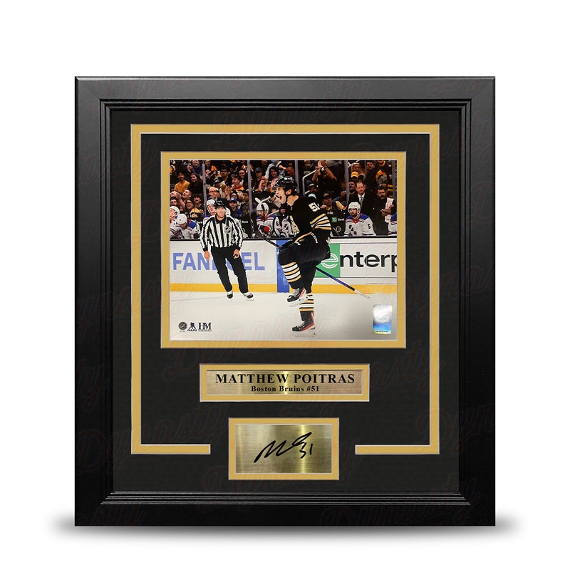 Matthew Poitras Celebration Boston Bruins 11" x 14" Framed Hockey Photo with Engraved Autograph