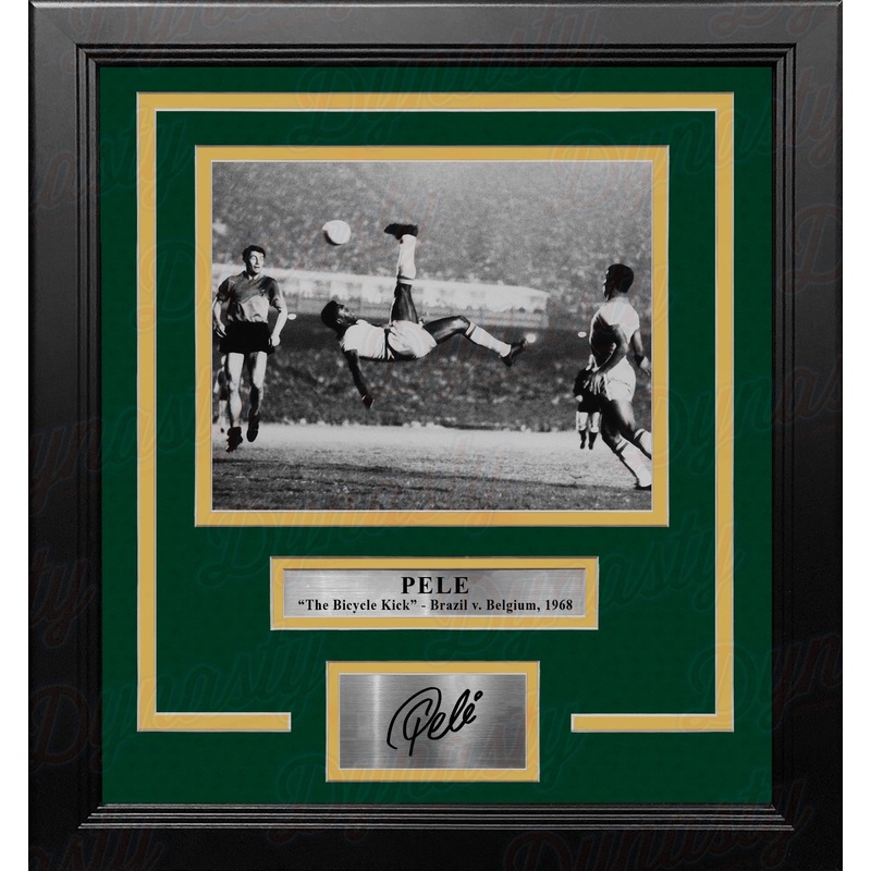 Pele Bicycle Kick Brazil National Team 8x10 Framed Soccer Photo with Engraved Autograph