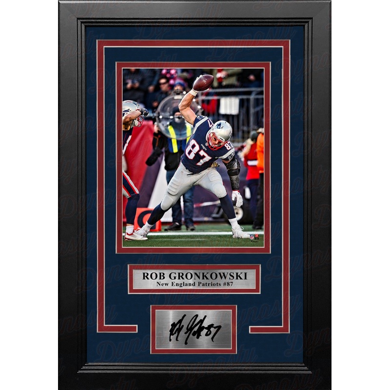 Rob Gronkowski Touchdown Spike New England Patriots 8" x 10" Framed Photo with Engraved Autograph