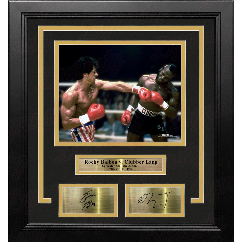 Rocky Balboa v. Clubber Lang 8" x 10" Framed Movie Photo with Engraved Autographs