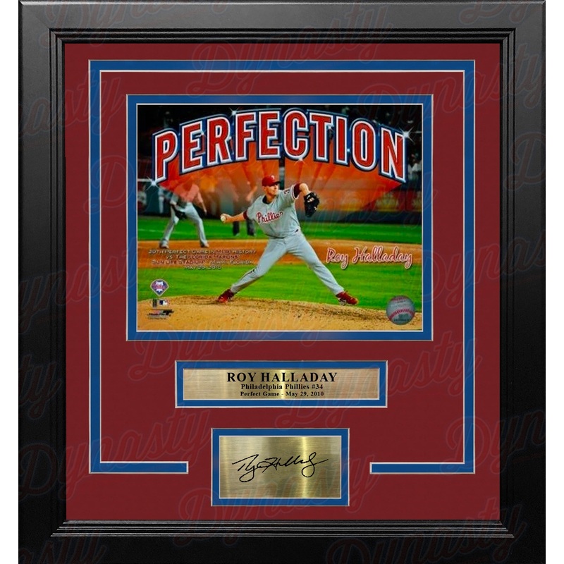 Roy Halladay Perfection Philadelphia Phillies 8" x 10" Framed Baseball Photo with Engraved Autograph