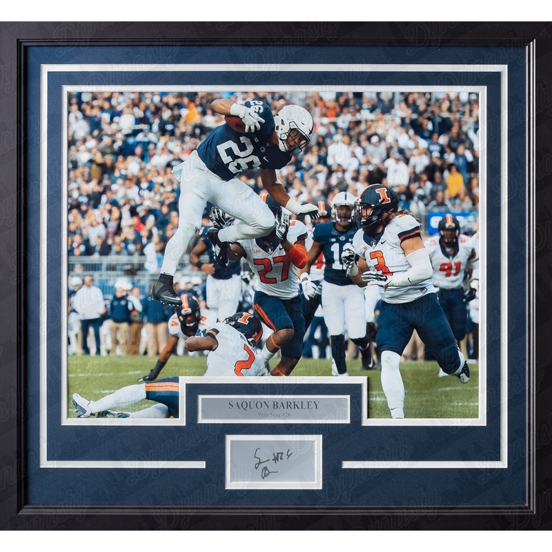Saquon Barkley Penn State Nittany Lions College Football Framed Photo with Engraved Autograph
