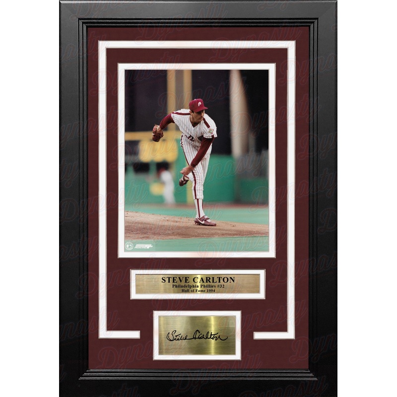 Steve Carlton in Action Philadelphia Phillies 8" x 10" Framed Baseball Photo with Engraved Autograph