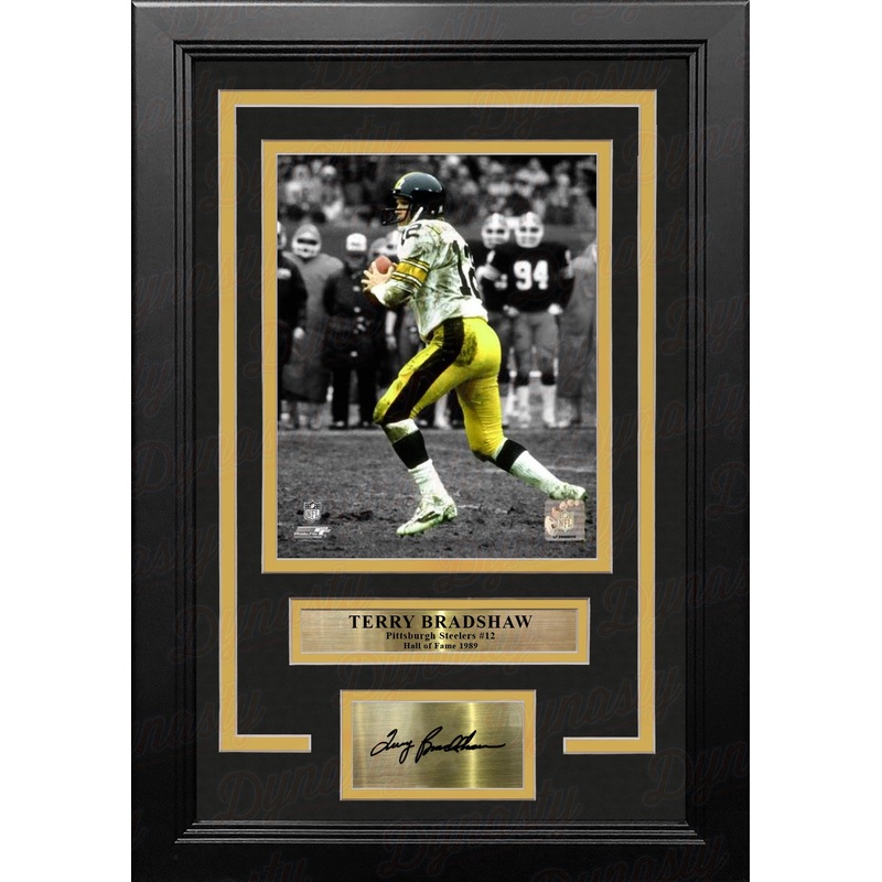 Terry Bradshaw Pittsburgh Steelers 8" x 10" Spotlight Football Photo with Engraved Autograph