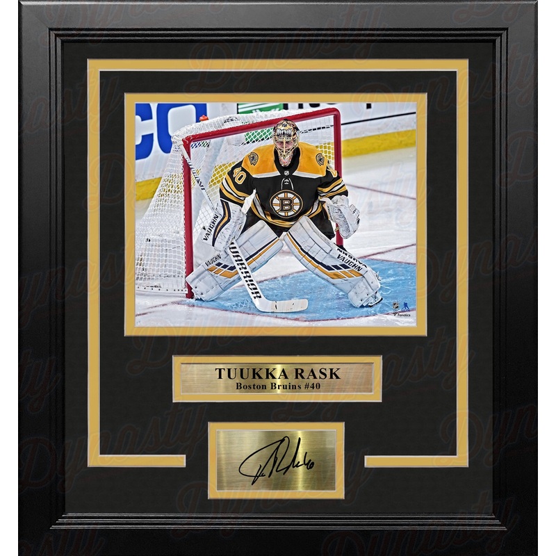 Tuukka Rask in Action Boston Bruins 8" x 10" Framed Hockey Photo with Engraved Autograph