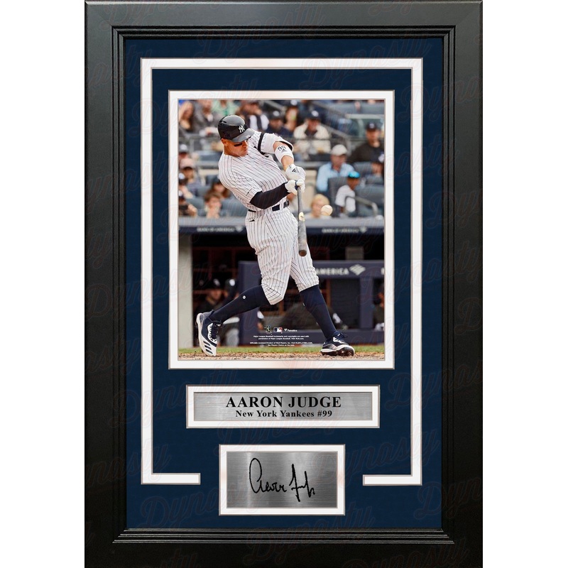 Aaron Judge in Action New York Yankees 8" x 10" Framed Baseball Photo with Engraved Autograph