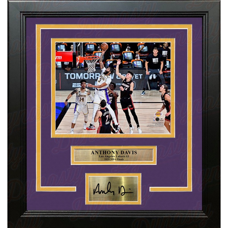 Anthony Davis 2020 NBA Finals Slam Dunk Los Angeles Lakers 8x10 Framed Photo with Engraved Autograph
