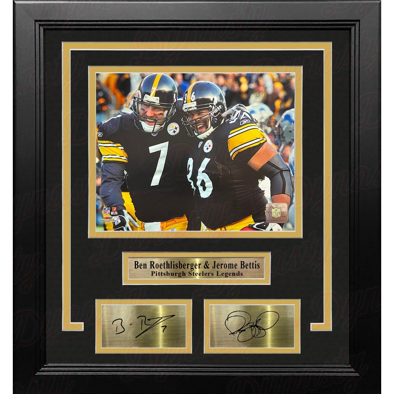 Ben Roethlisberger & Jerome Bettis Pittsburgh Steelers 8x10 Framed Photo with Engraved Autographs