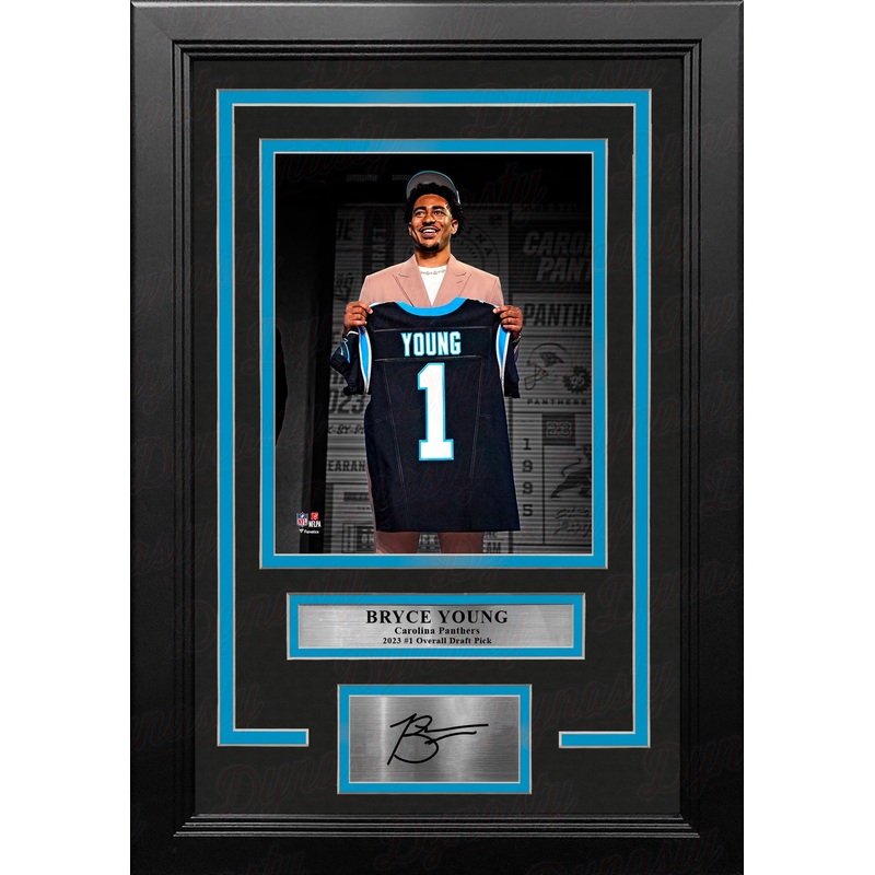 Bryce Young Carolina Panthers 8" x 10" Framed Draft Football Photo with Engraved Autograph