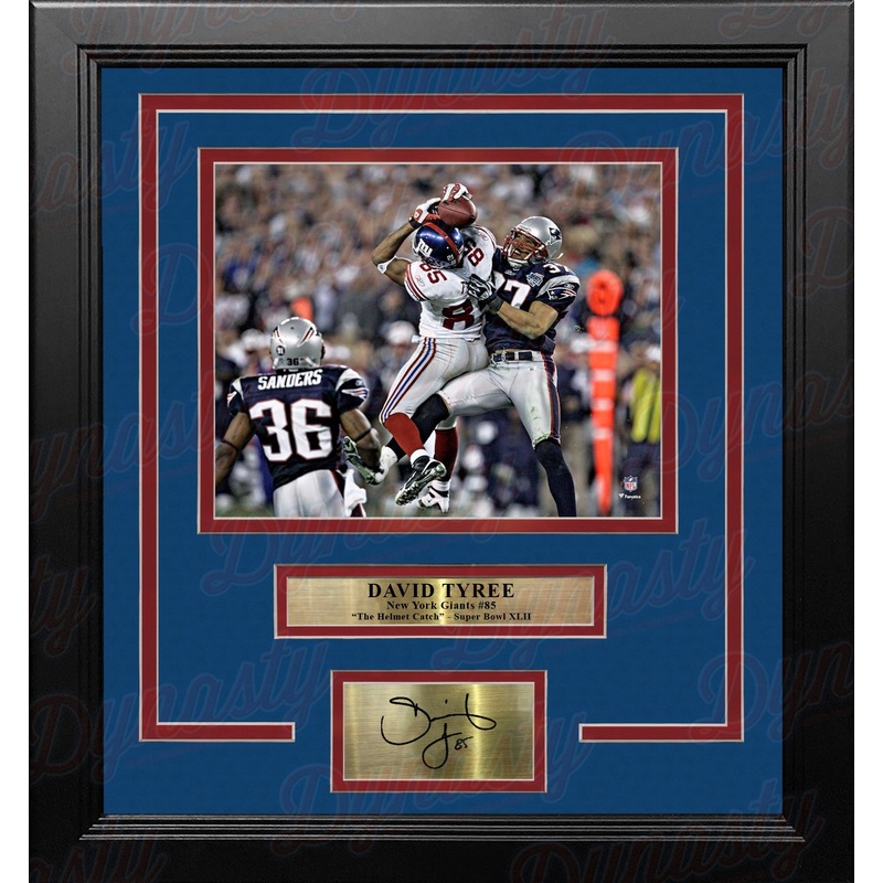 David Tyree Super Bowl XLII Helmet Catch New York Giants 8x10 Framed Photo with Engraved Autograph